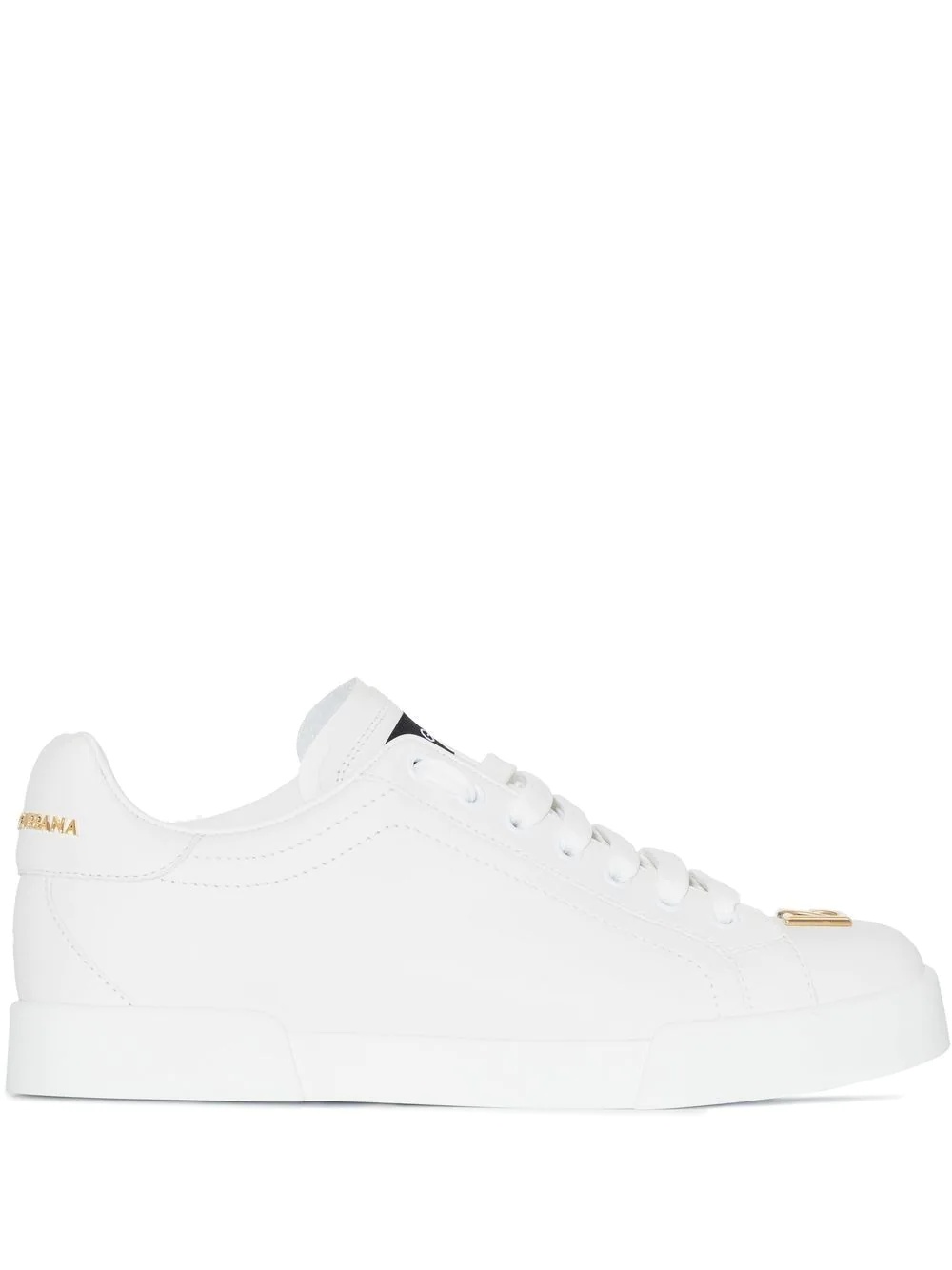 logo-plaque lace-up sneakers - 1