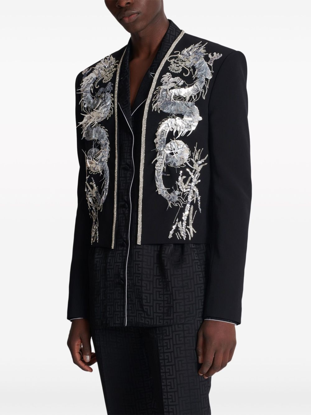 dragon-embroidered Spencer jacket - 4