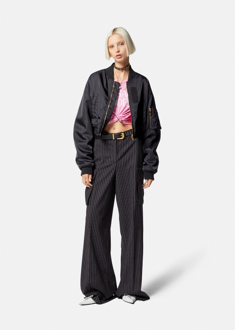 VERSACE Versace Goddess Crop Bomber Jacket outlook