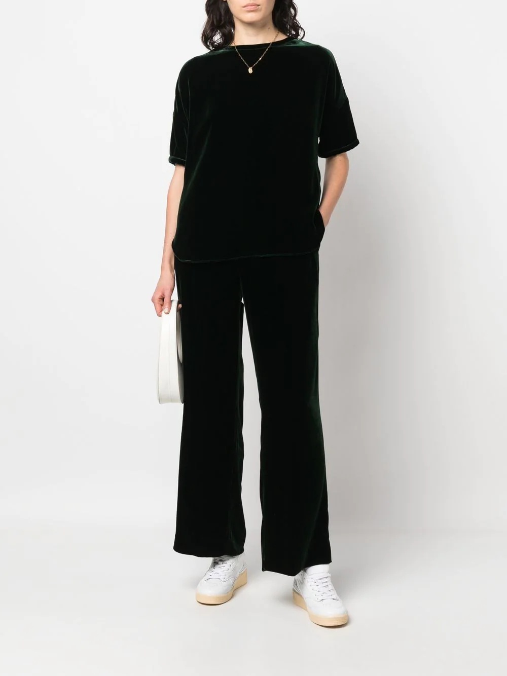straight-leg velvet trousers - 2