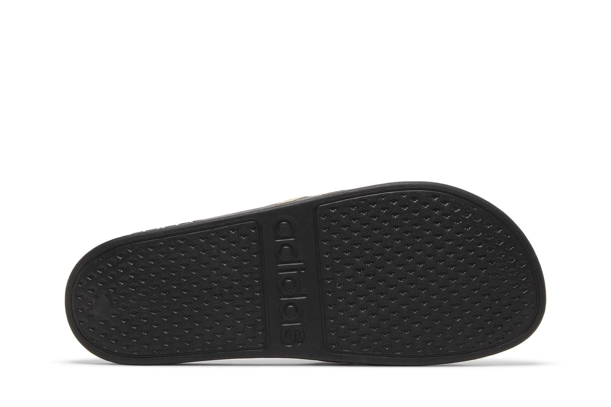 Adilette Aqua Slides 'Black Gold Metallic' - 4