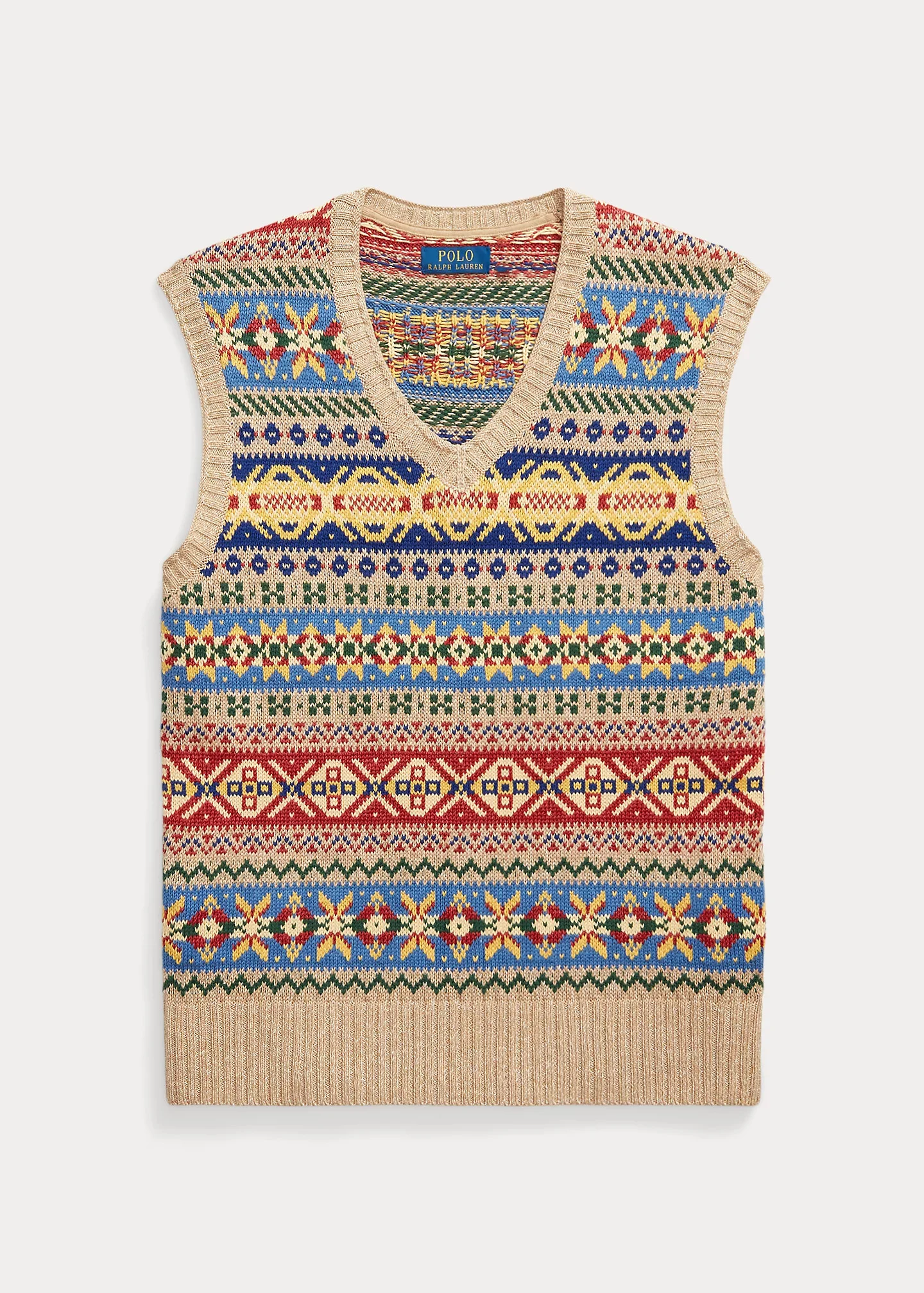Fair Isle Cotton-Linen Sweater Vest - 1