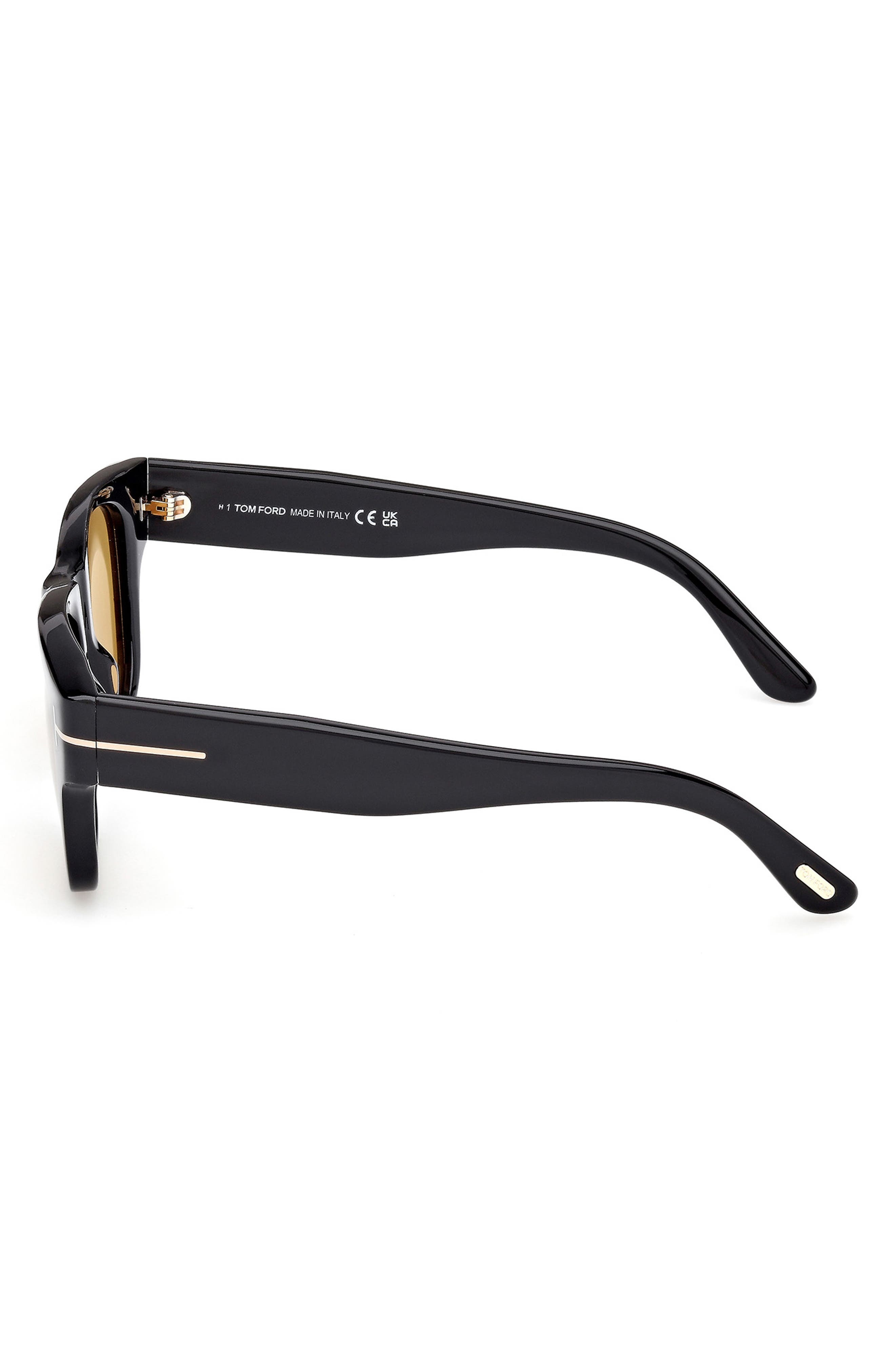 TOM FORD 53mm Square Sunglasses in Shiny Black Eco /Vicuna at Nordstrom - 6