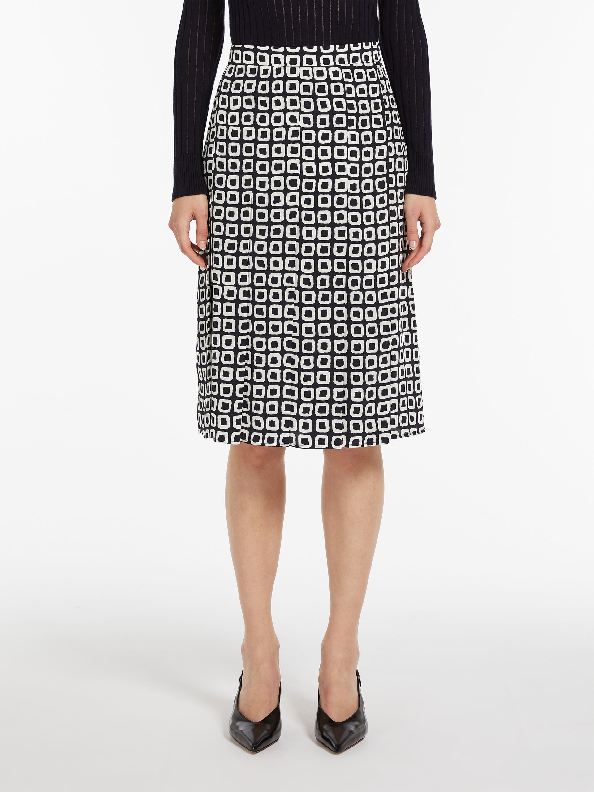 UTOPICO Pleated printed silk skirt - 3