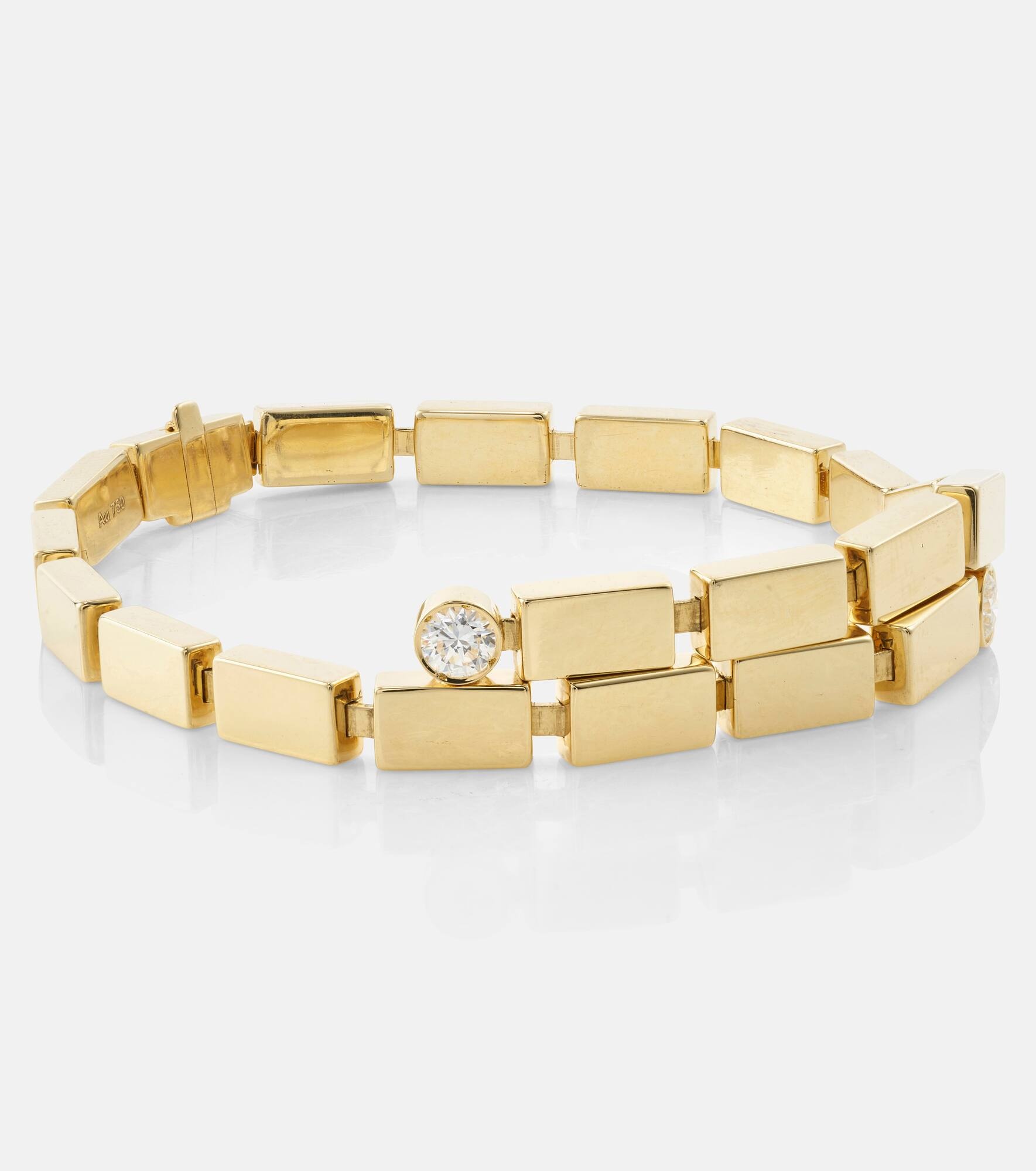18kt gold bracelet with diamonds - 5
