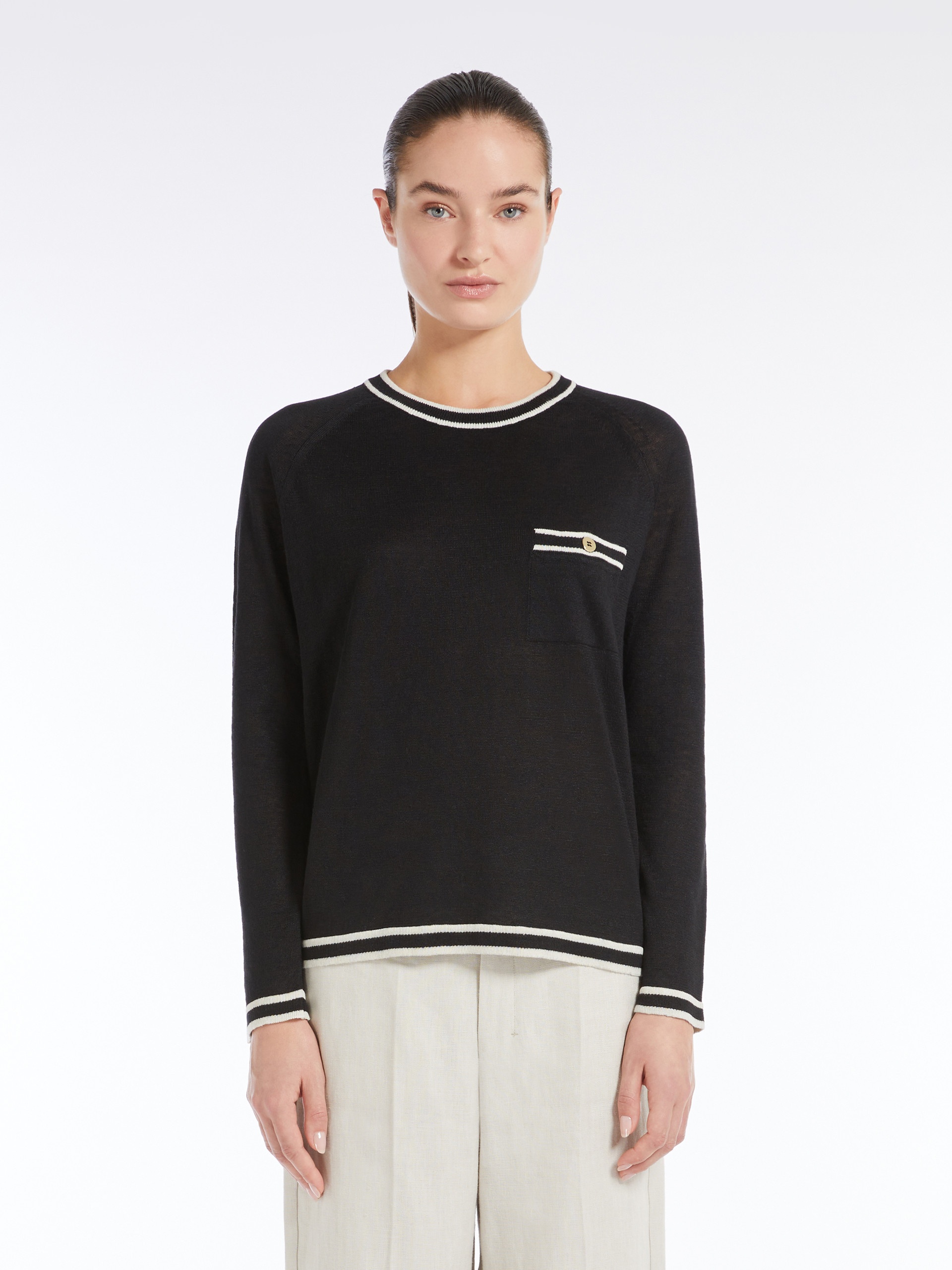 CANTI Striped linen yarn sweater - 3