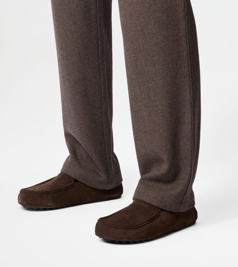 SLIPPER LOAFERS IN SUEDE - BROWN 9