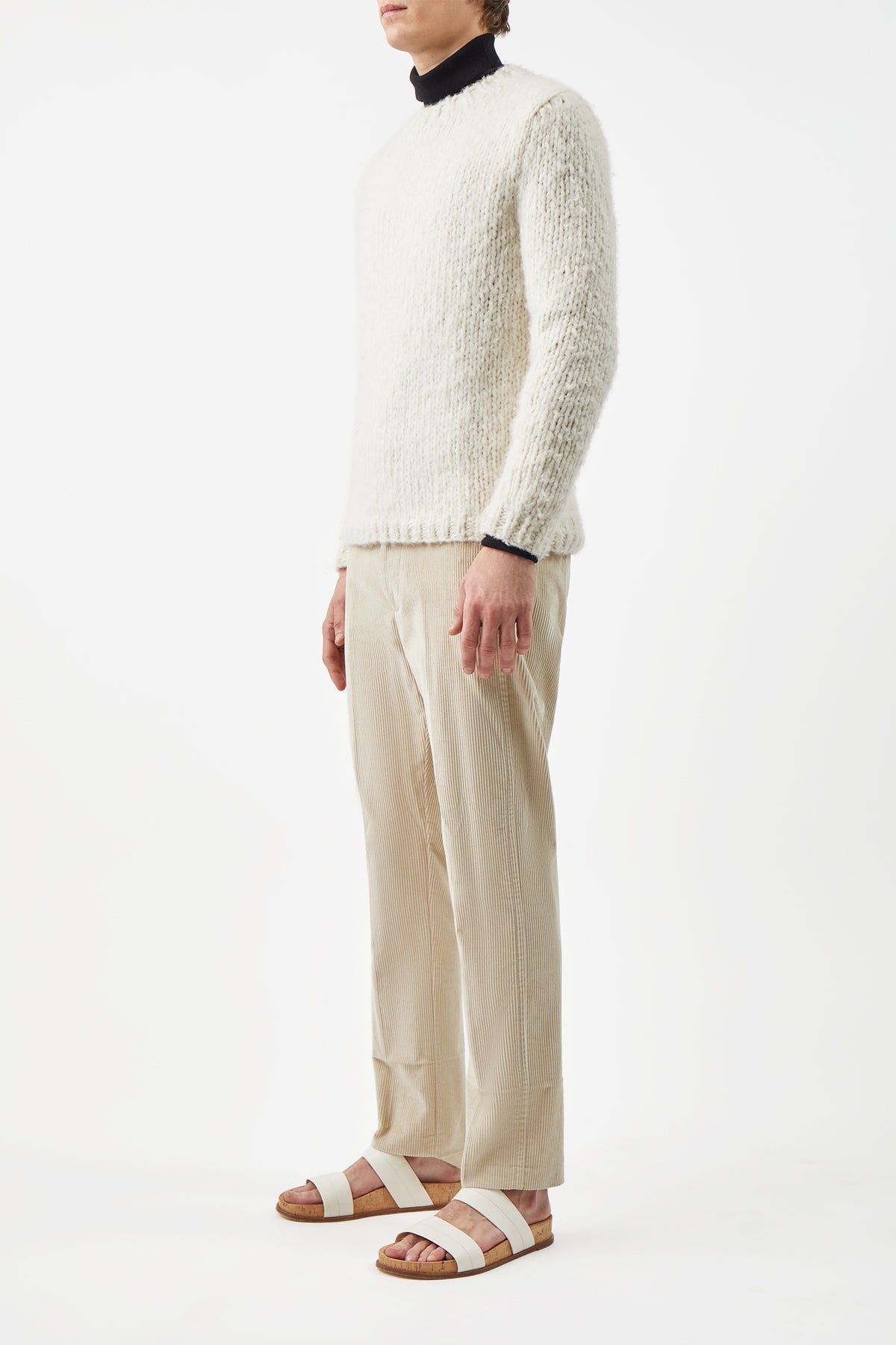 Lawrence Knit Sweater in Ivory Welfat Cashmere - 3