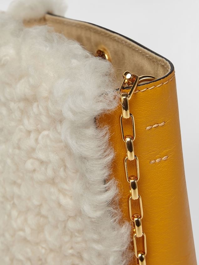 MUSEO SOFT BAG IN YELLOW AND GREEN SHEARLING AND CALF LEATHER - 2