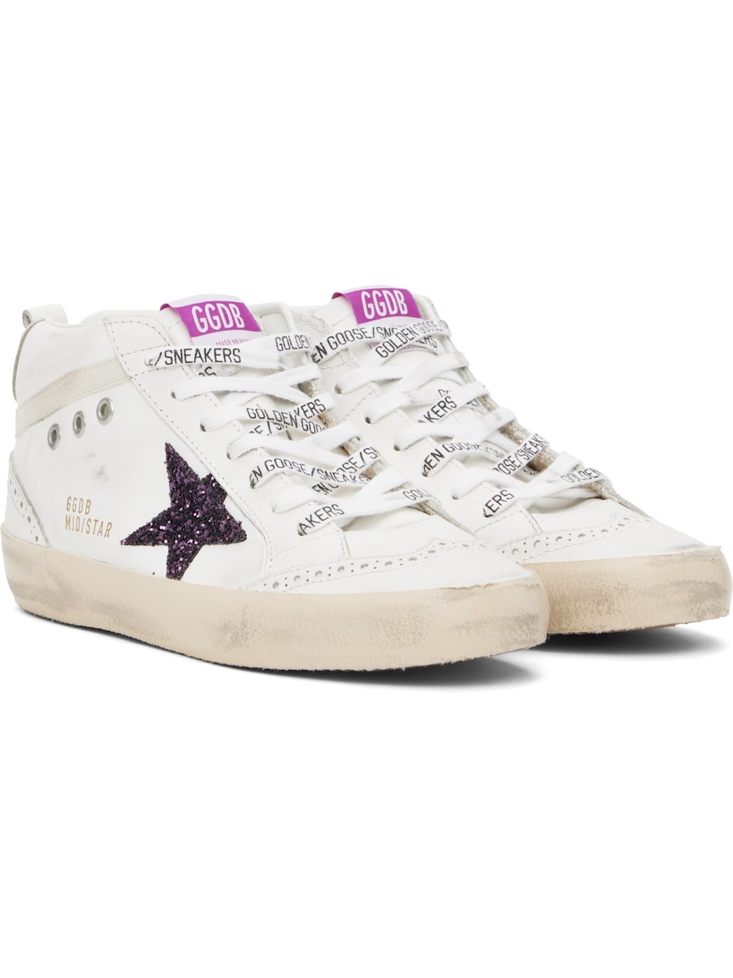 White Mid Star Sneakers - 4