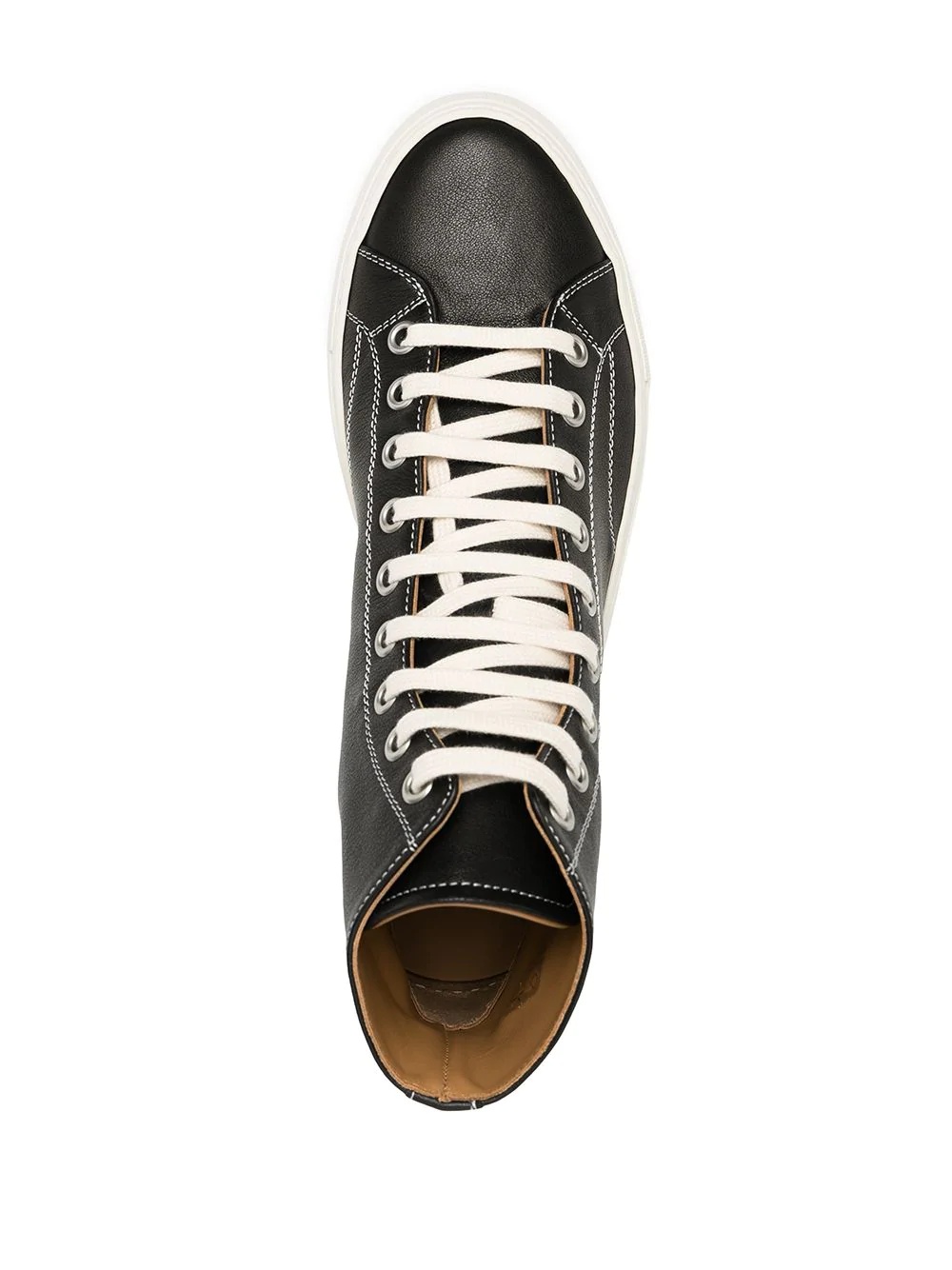 high-top leather sneakers - 4