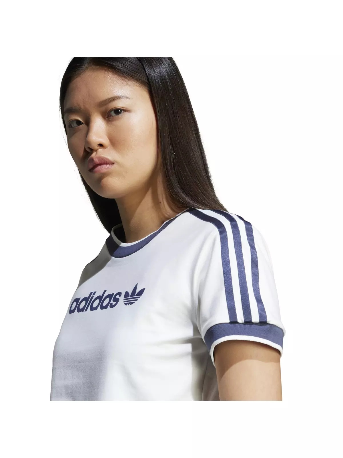 Originals Women's Linear Logo 3-Stripes T-Shirt -White - 3