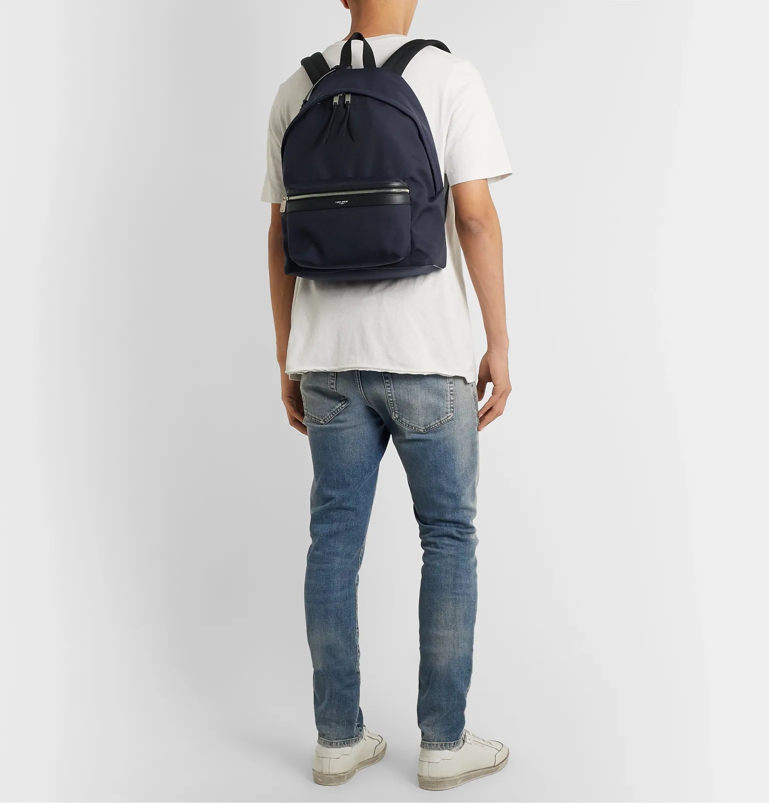 City Leather-Trimmed Canvas Backpack - 2