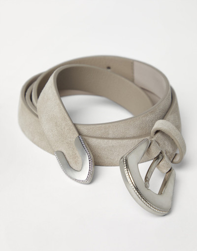 Brunello Cucinelli Suede calfskin belt outlook