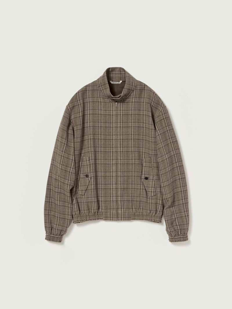 SILK LINEN NEP CHECK ZIP BLOUSON 1