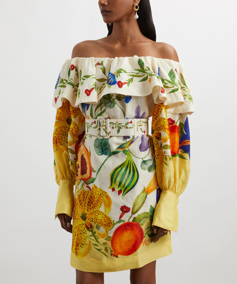 ALÉMAIS Flores Floral Linen-Blend Mini Dress outlook
