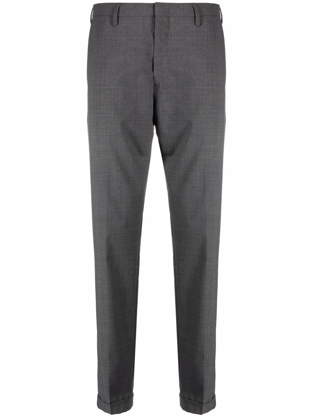 pressed-crease slim-cut tailored trousers - 1