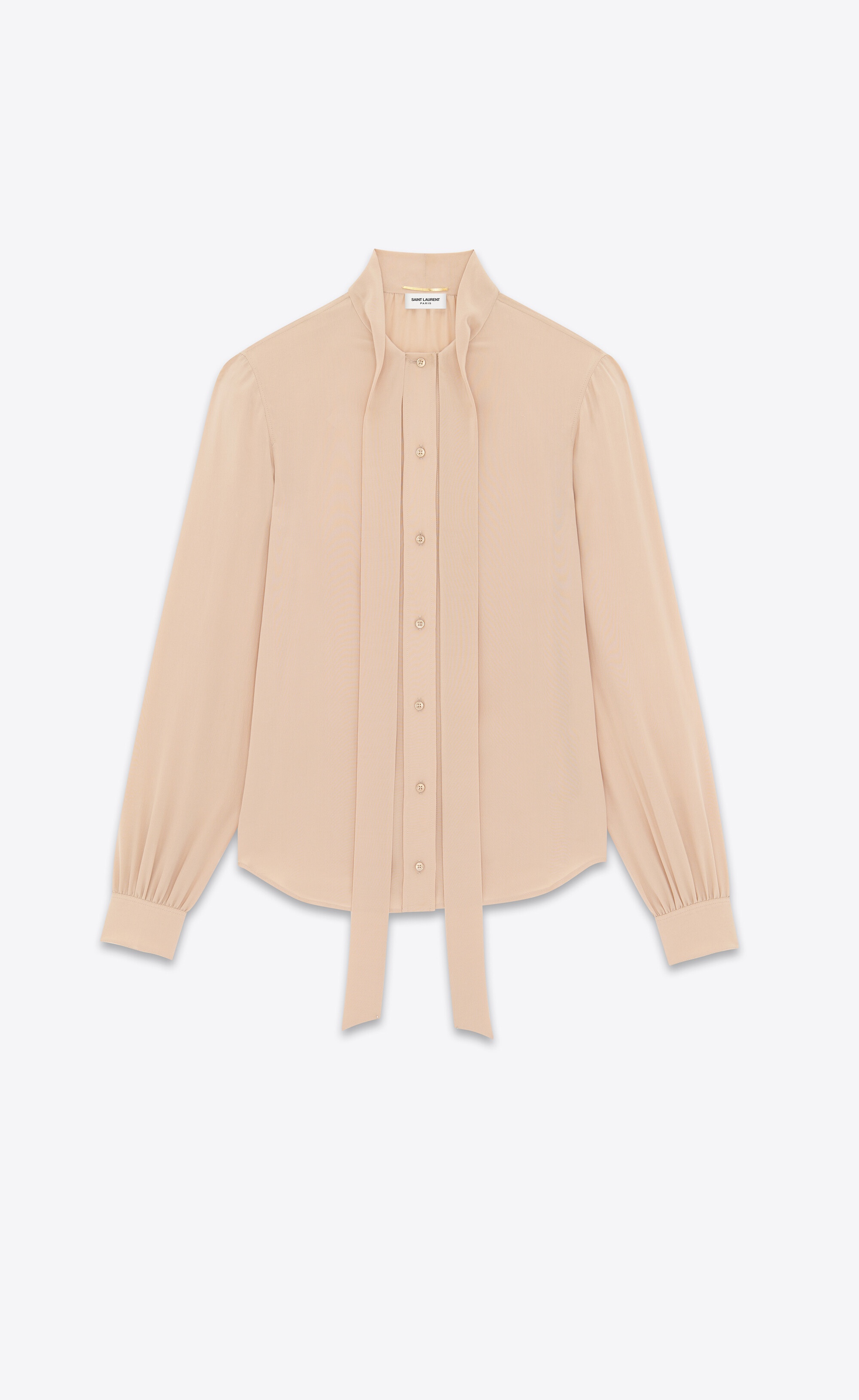 lavallière-neck shirt in crepe de chine - 4