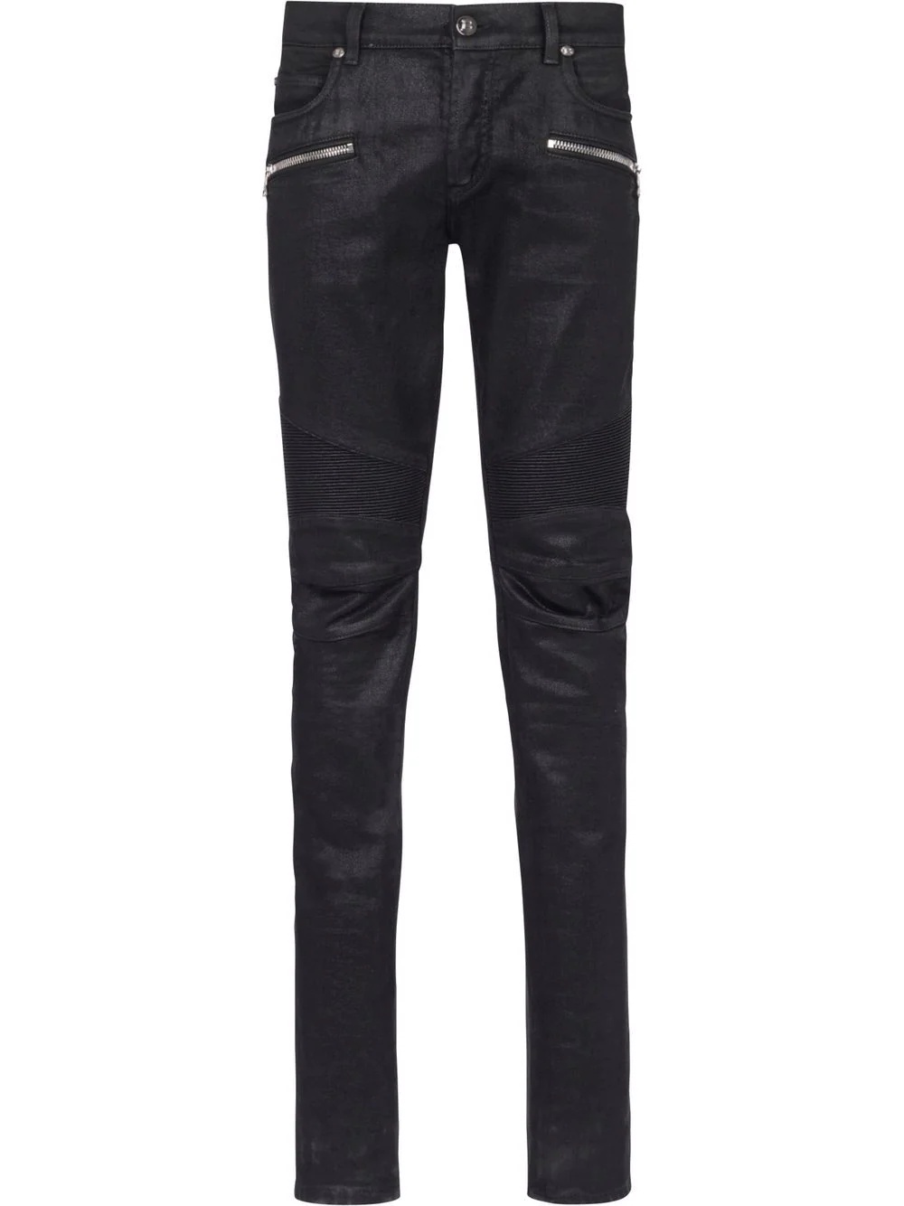 coated ribbed slim-fit jeans - 1