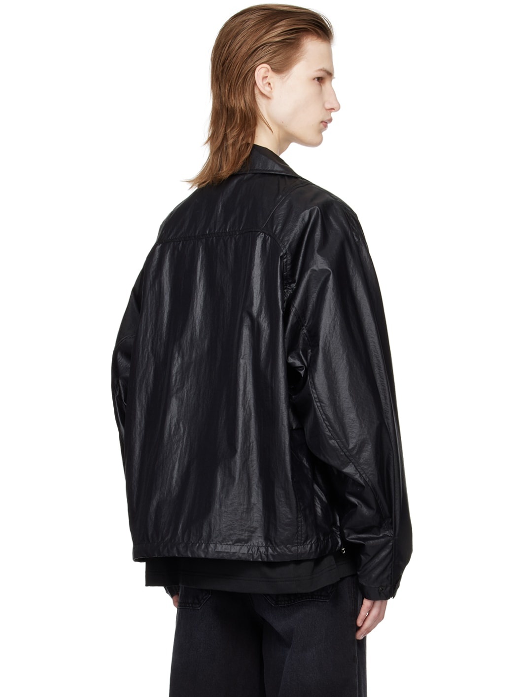 Black Crinkled Jacket - 3