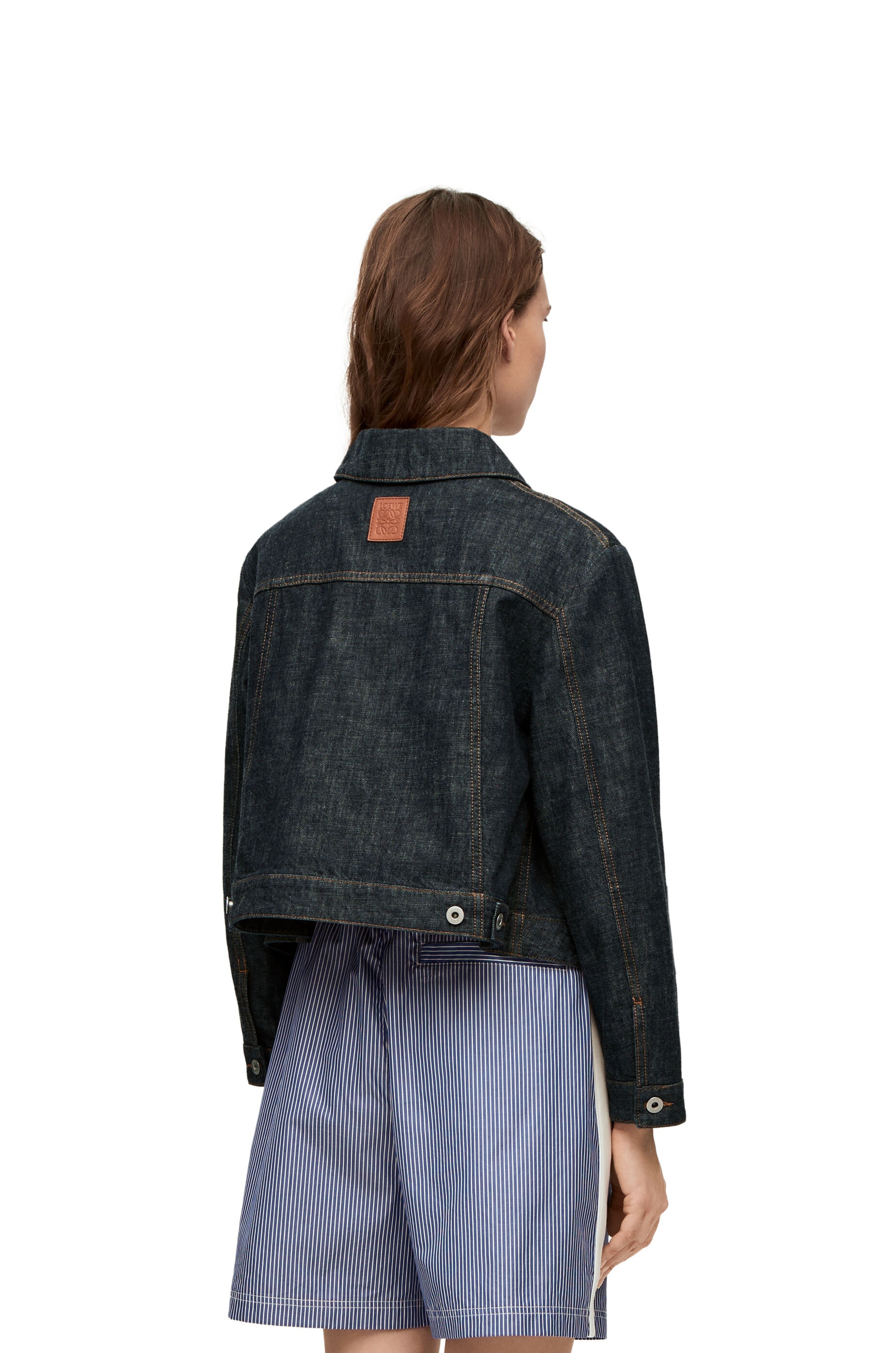 "Short trapeze jacket in denim - 4