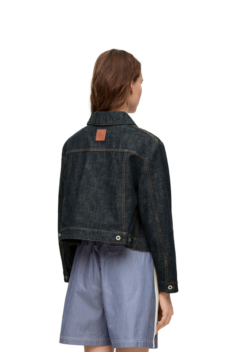 "Short trapeze jacket in denim 4