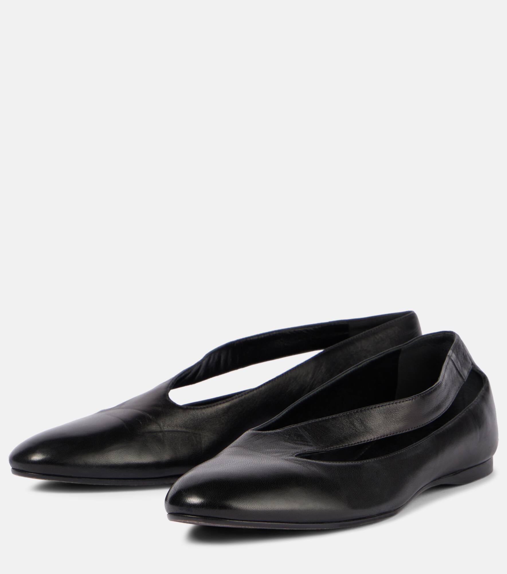 Diana cutout leather ballet flats - 4