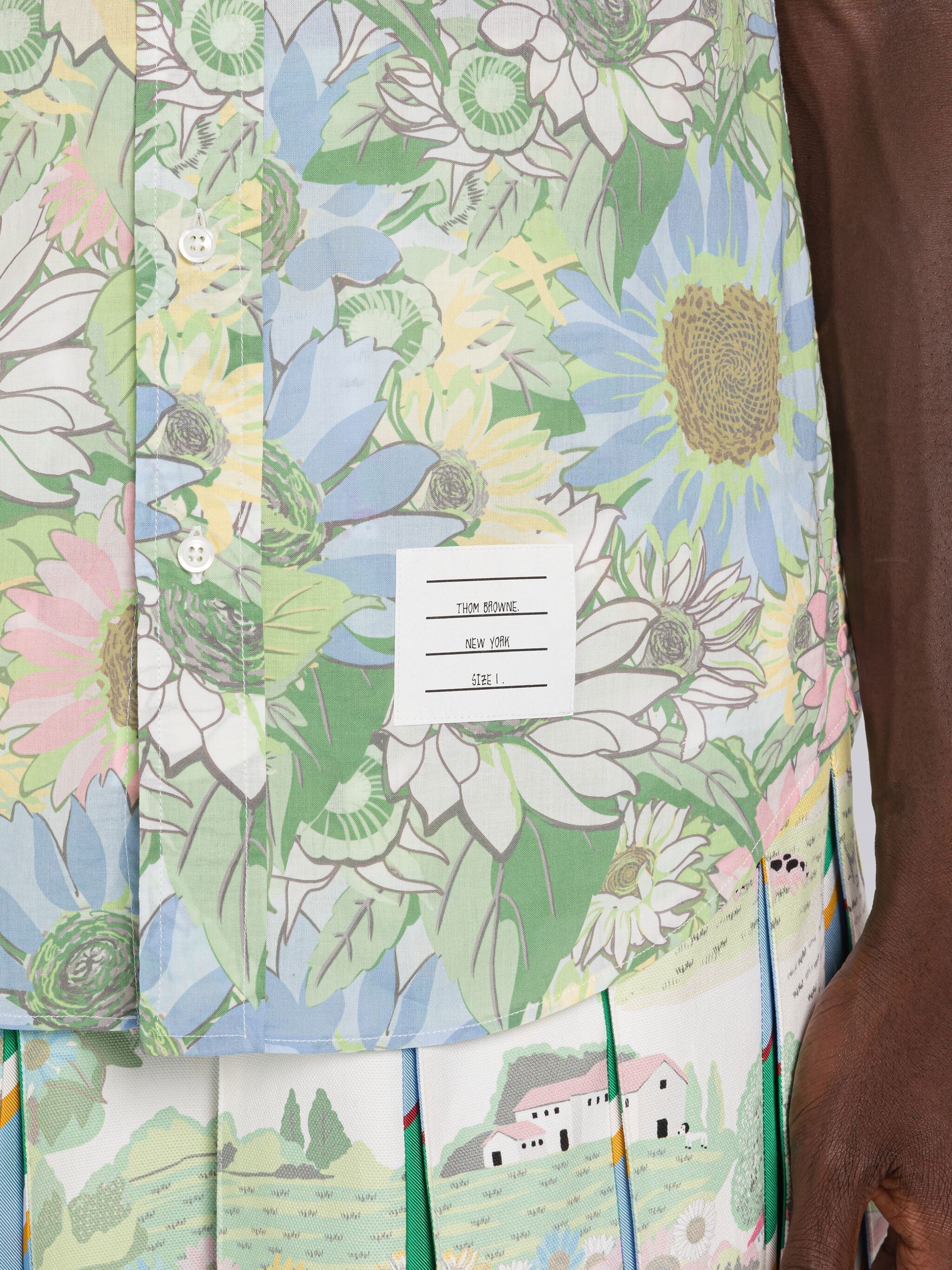 Floral Cotton Voile Short Sleeve Shirt - 6