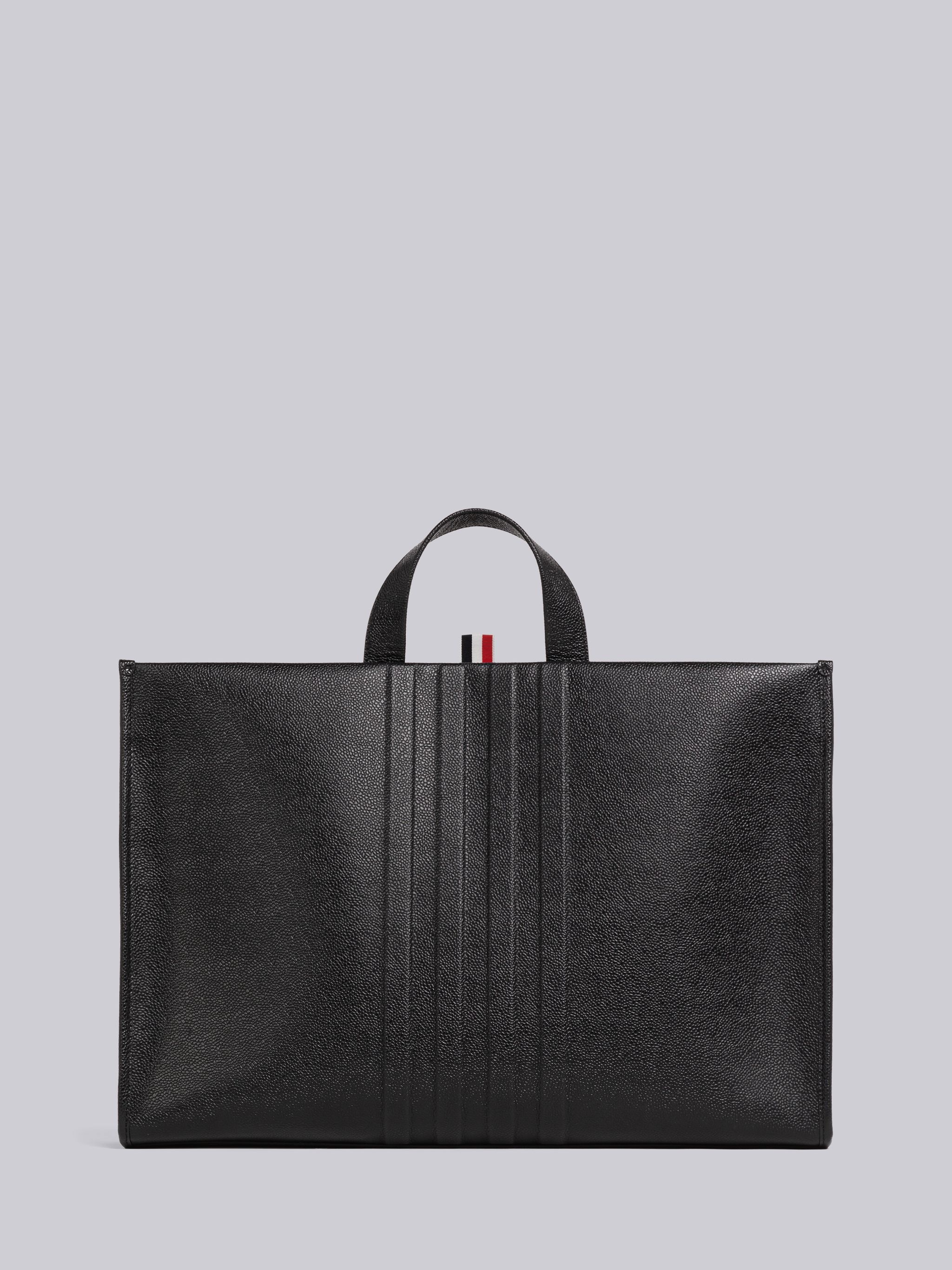 Pebble Grain Leather 4-Bar Squared Tote - 1