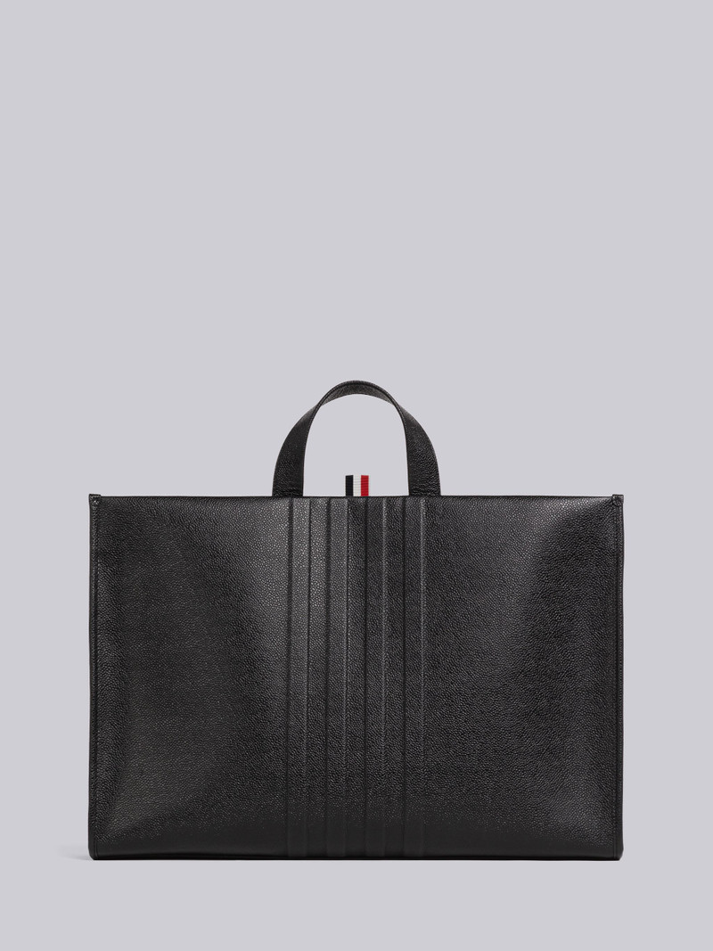 Pebble Grain Leather 4-Bar Squared Tote 1