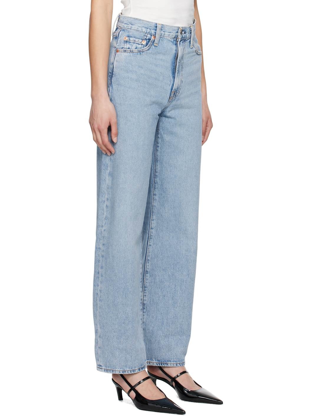 Blue Ribcage Wide Leg Jeans - 2