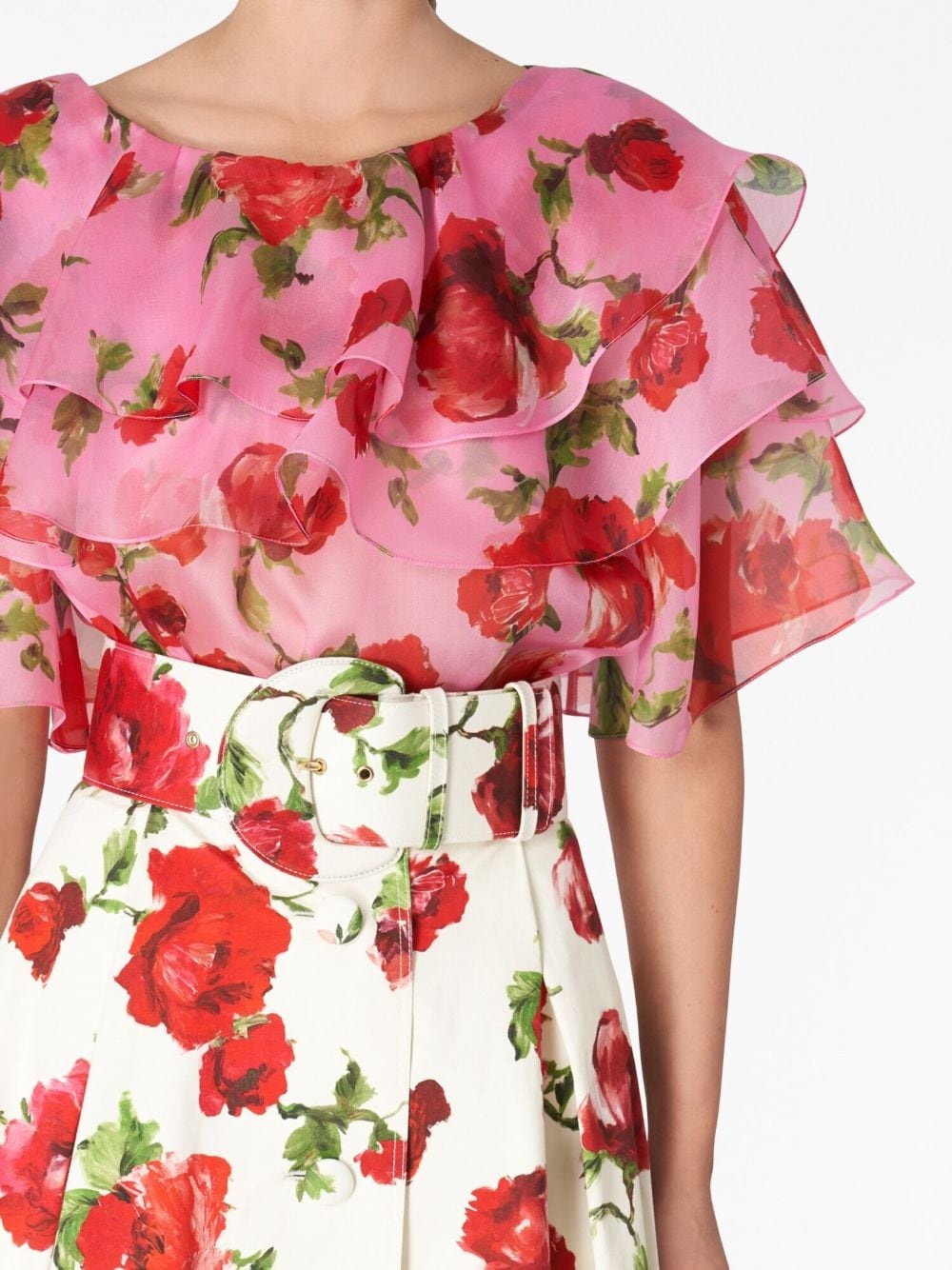 floral-print A-line skirt - 4