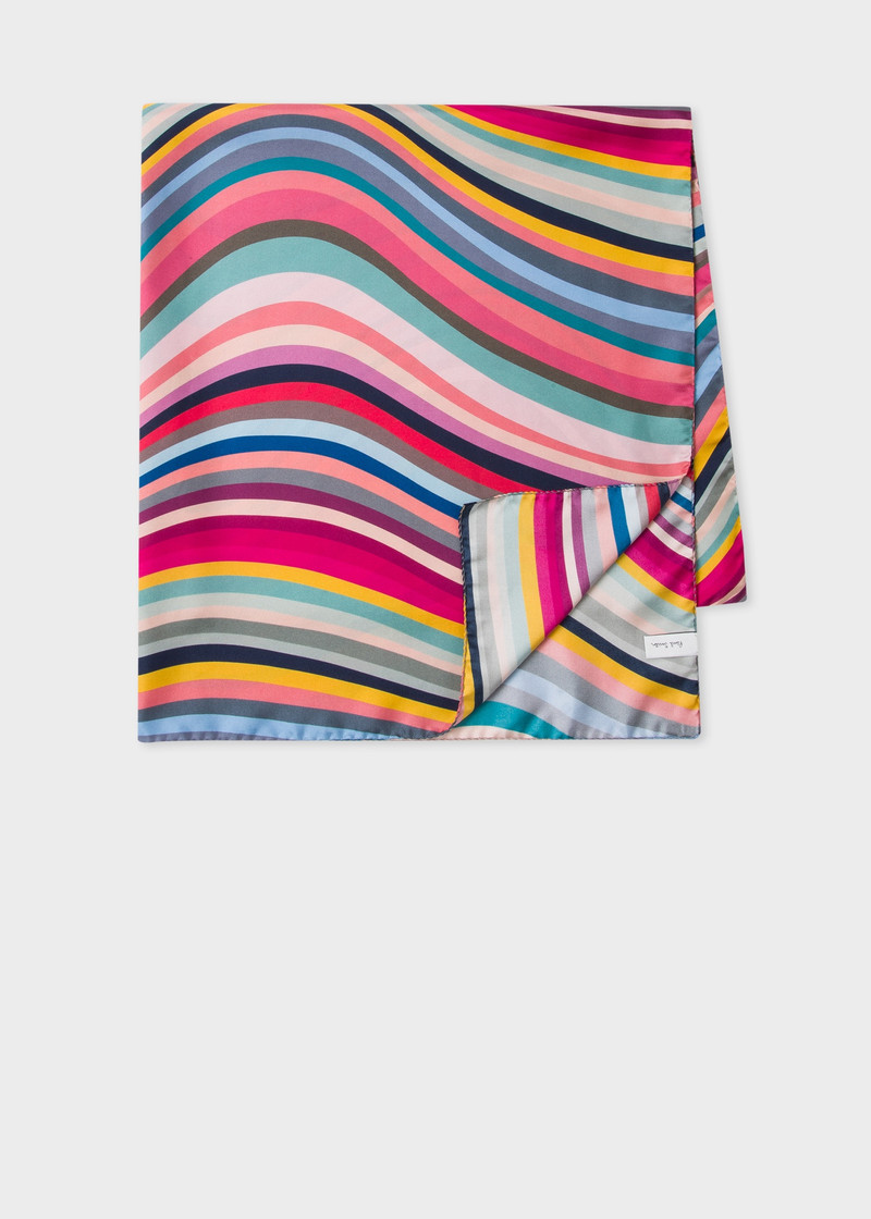 Paul Smith Multicolour 'Swirl' Silk Square Scarf outlook