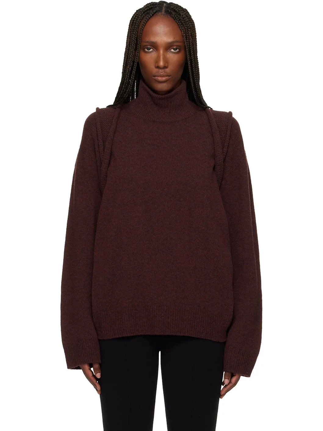 Brown Backpack Knit Turtleneck - 1
