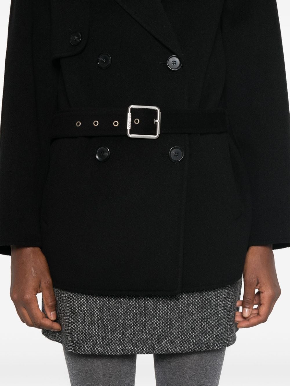 double-breasted belted coat - 5