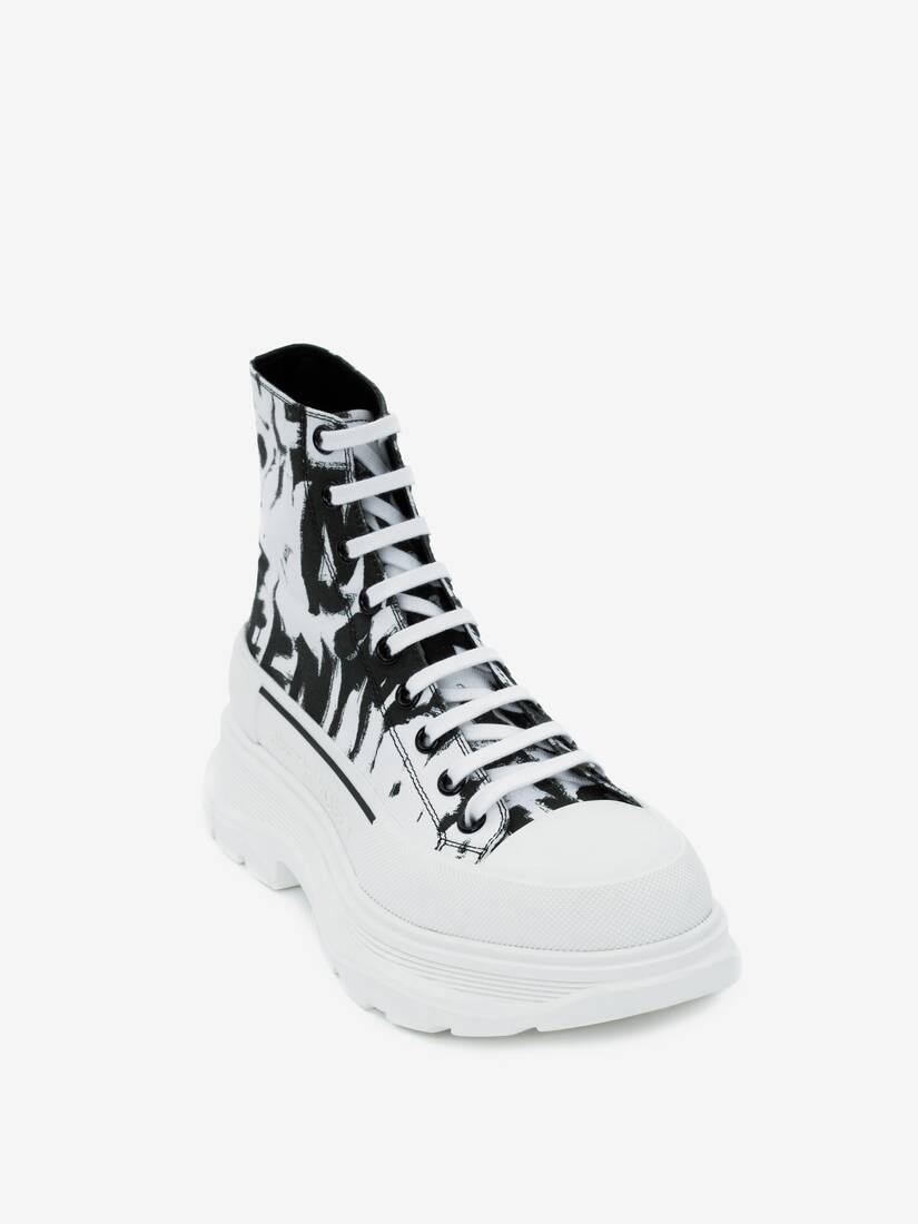 Mcqueen Graffiti Tread Slick Boot in White - 2