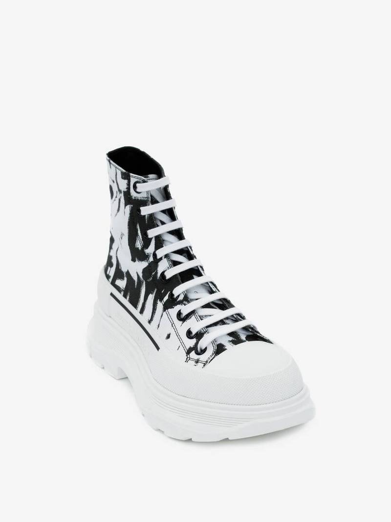 Mcqueen Graffiti Tread Slick Boot in White 2