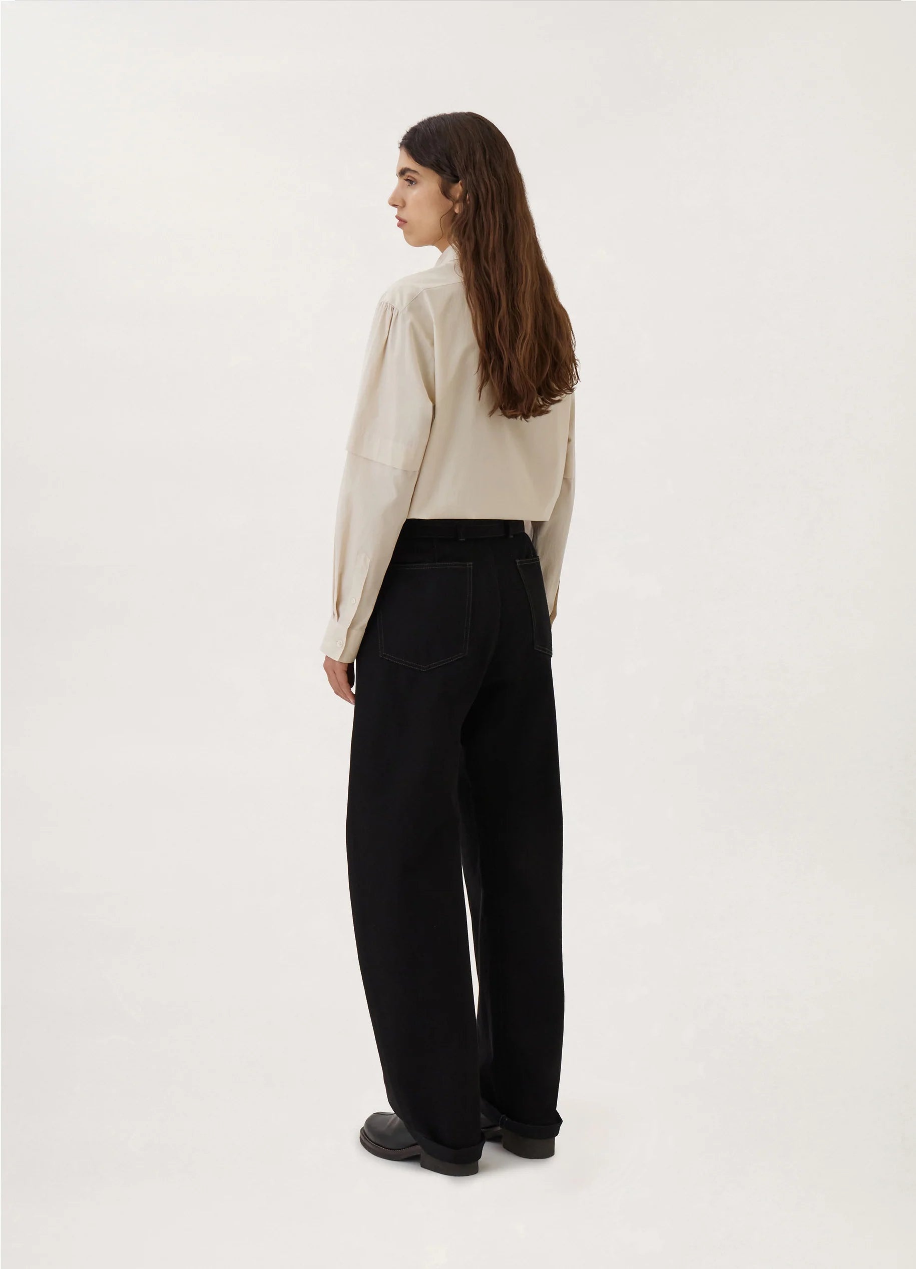 TWISTED BELTED PANTS
BLACK DENIM - 9
