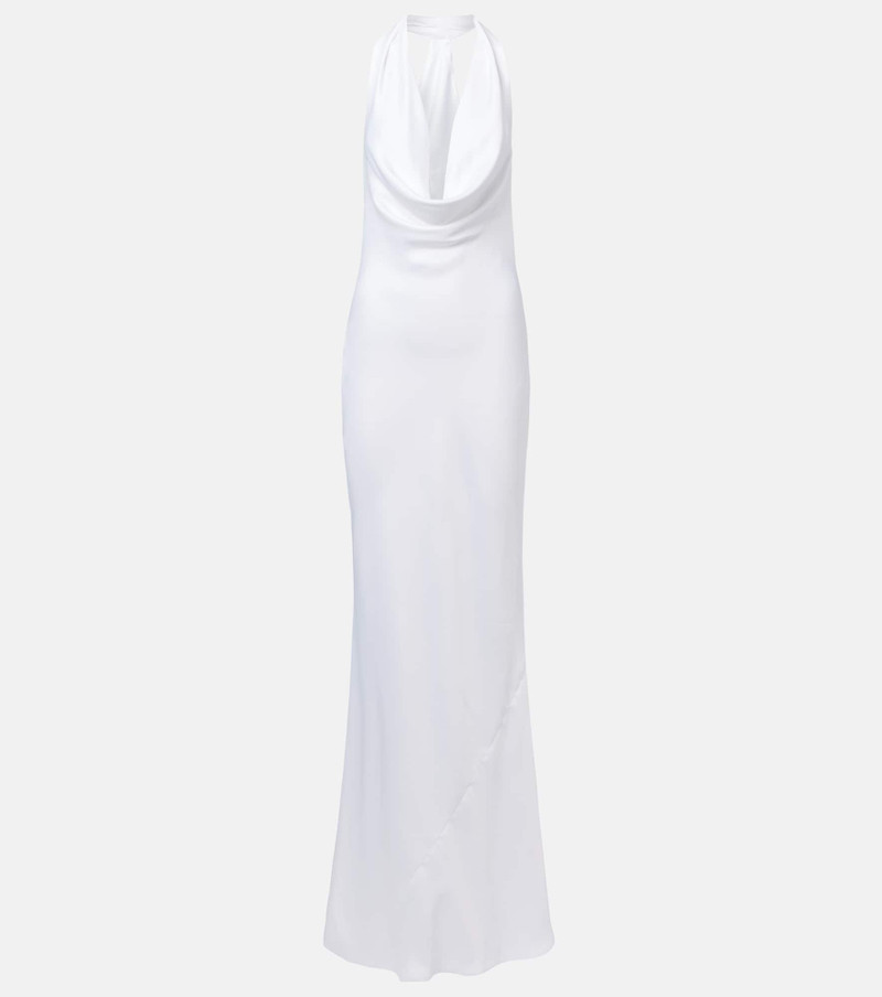 Halterneck draped gown 1