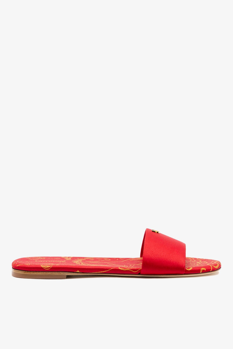 Ivy Flat In Cherry Satin 1