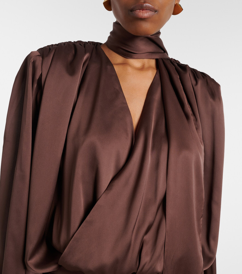 Ruched crepe de chine minidress 4