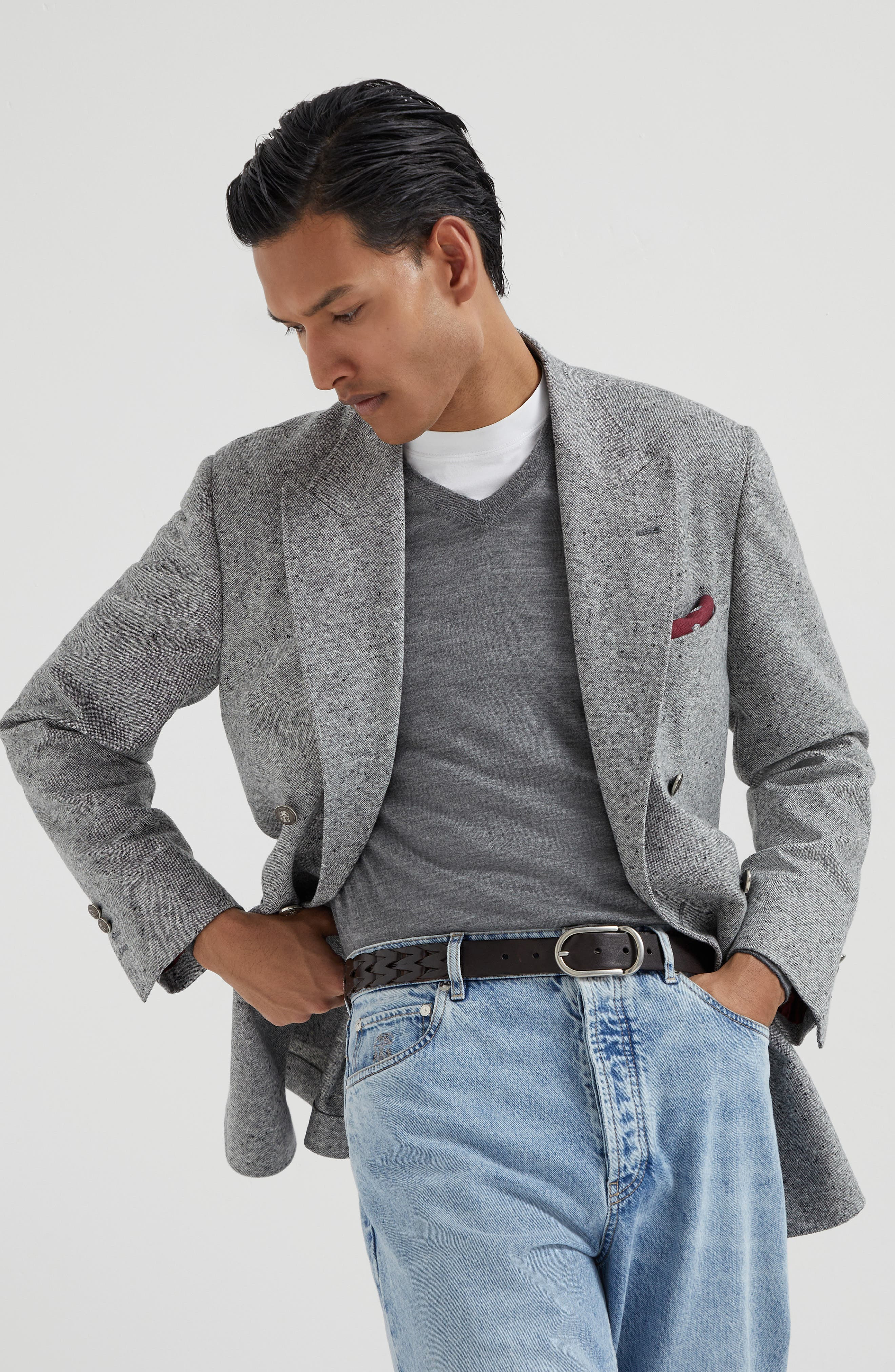 Brunello Cucinelli Cashmere and silk sweater in Dark Grey at Nordstrom - 5