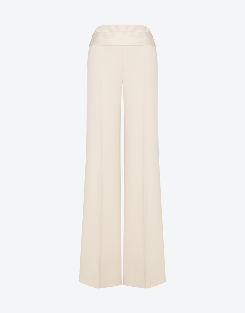 TUXEDO INSPIRED WOOL PALAZZO TROUSERS 1