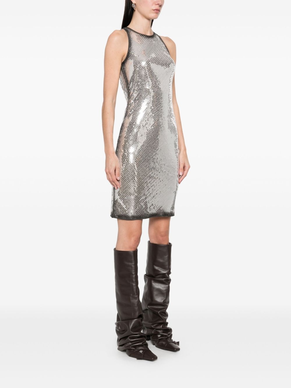 sequin-embellished mini dress - 3