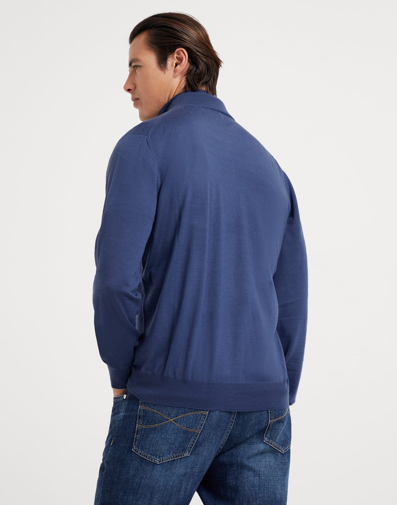 Brunello Cucinelli Virgin wool and cashmere lightweight cardigan outlook