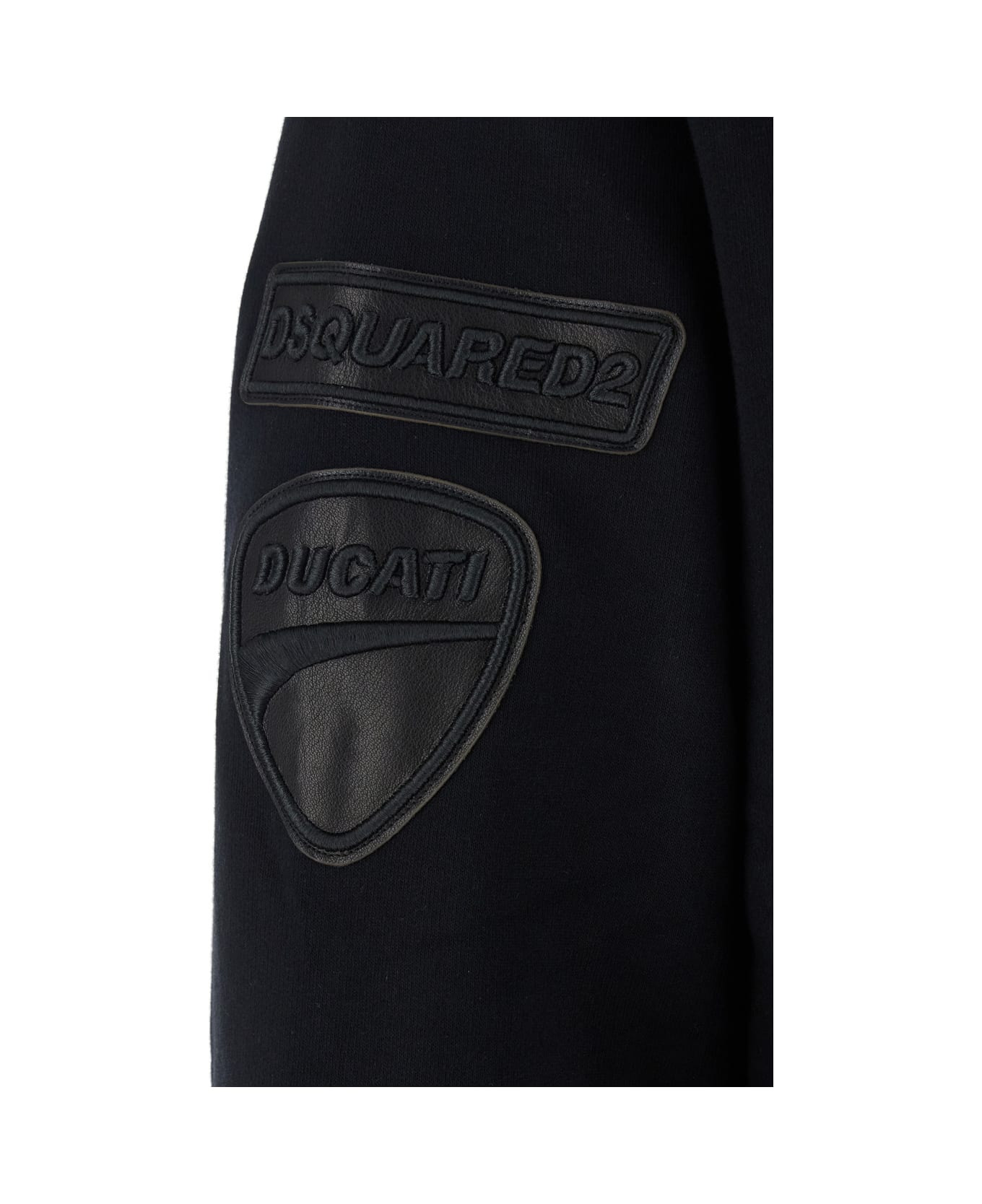 'ducati X D2' Black Sweatshirt With Drawstring Hood And Maxi Logo Lettering On The Rear In Cotton Ma - 3