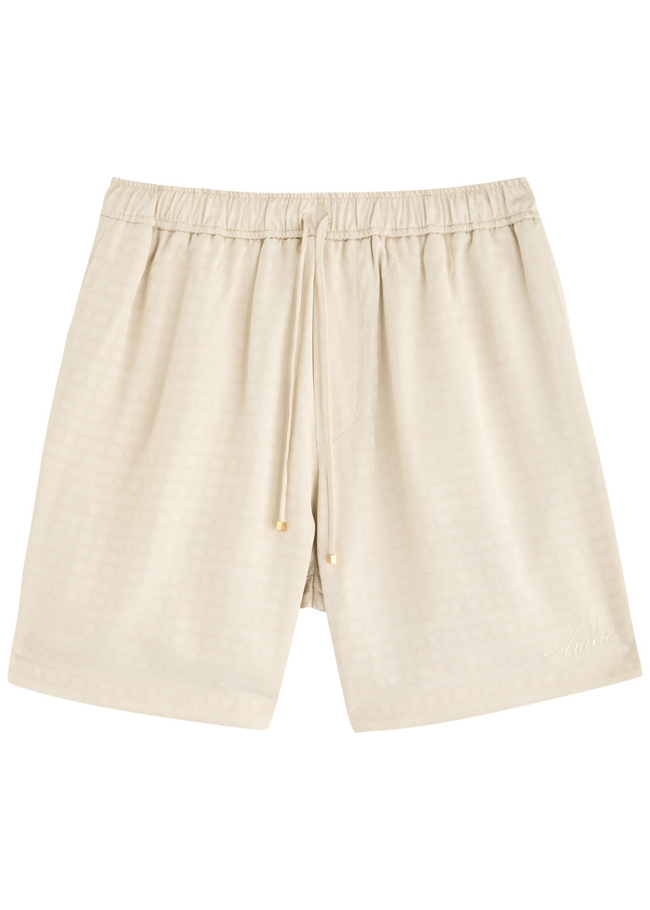 Amiri Monogrammed-jacquard Satin Shorts - 1