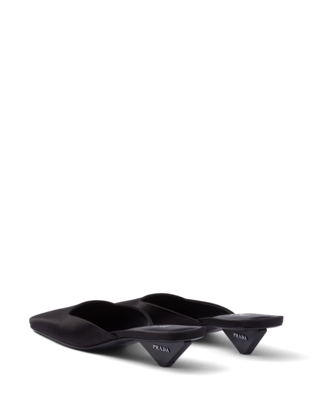 square-toe satin mules - 3