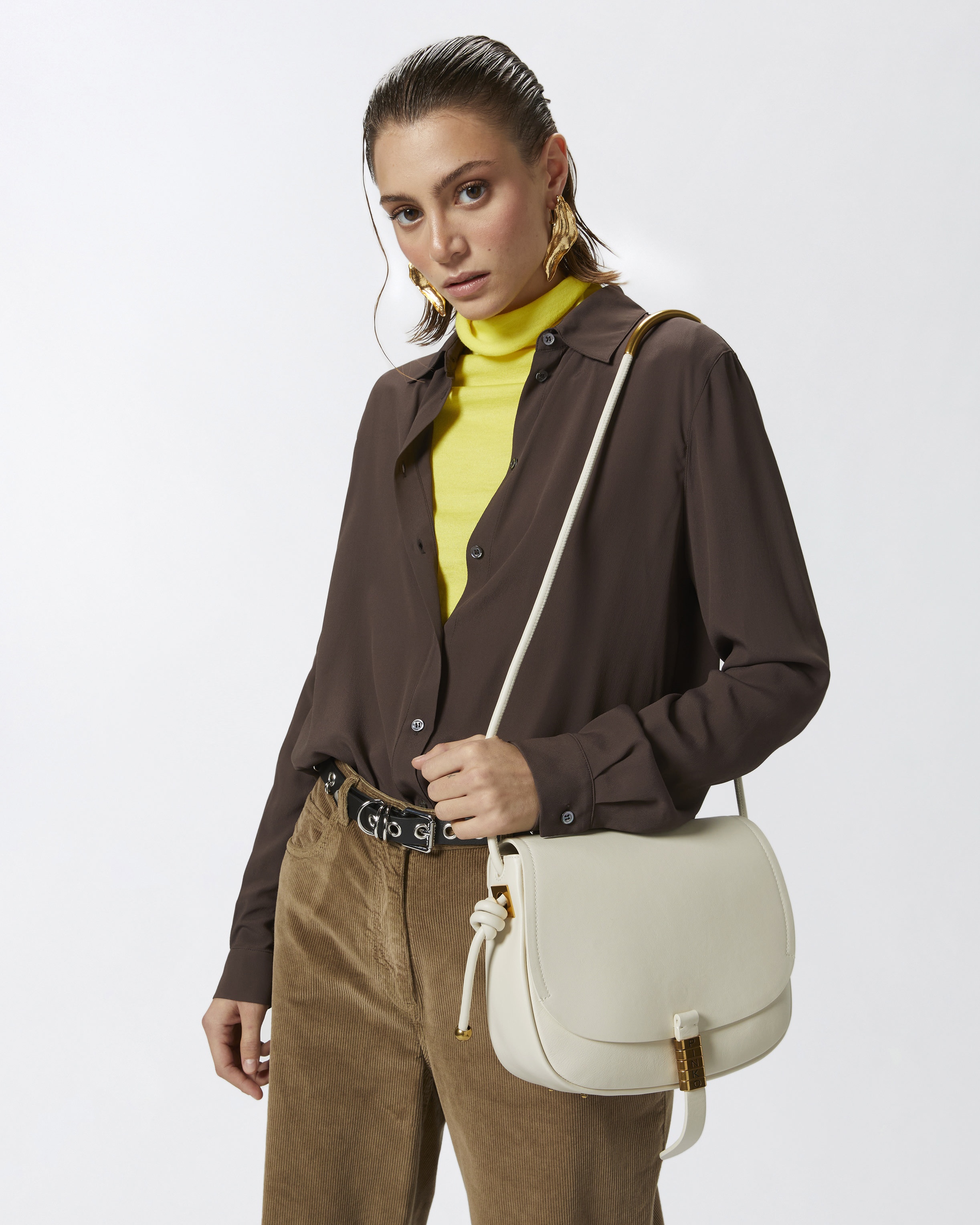 LARGE LEATHER CROSSBODY BAG WITH KNOTS - 5