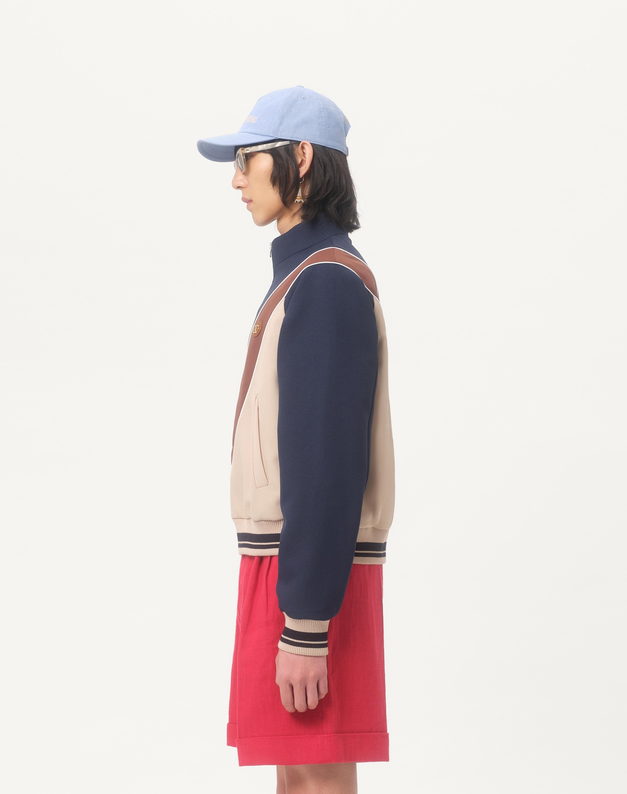 NYLON SWEATSHIRT WITH ZIPPER AND VLOGO PATCH - 6